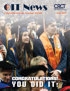 Monthly UTSA magazine cover, created in InDesign